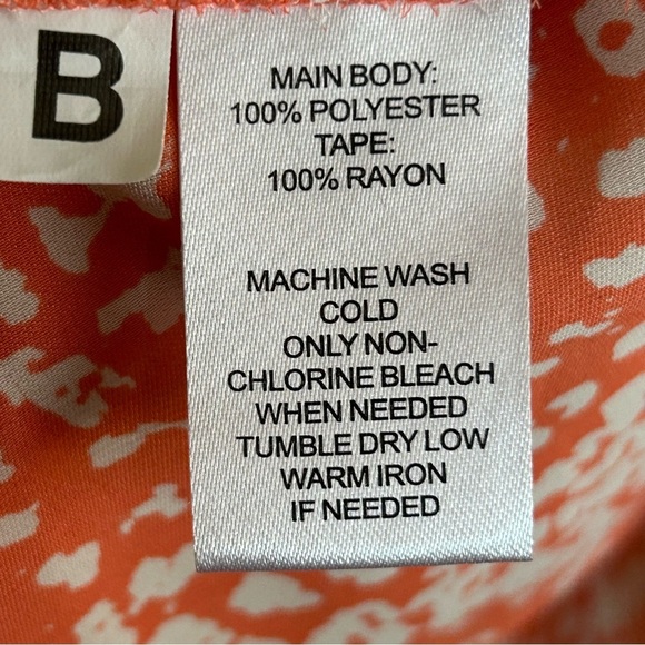 LOFT Printed Sleeveless Top Womens Size L Ribbon Straps Boho Orange - Picture 6 of 6